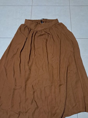Bershka Long Skirt New, Brown Elastic Waist, Size L