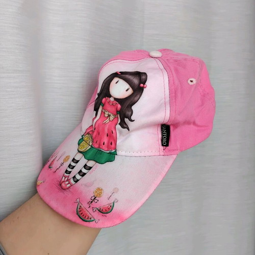 Santoro London Gorjuss kids hat like new, size 54, ages 5-8, pink multicolor