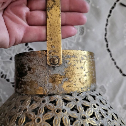 Metal lantern like new for tealight or flower vase