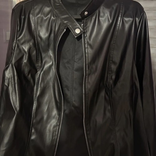 Leatherette slim women's jacket black size XL new