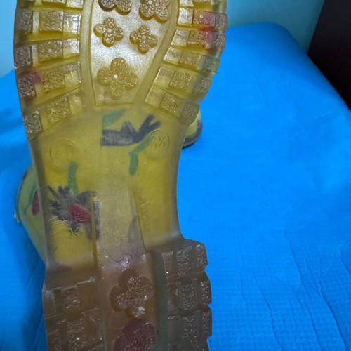 Women's yellow floral rain boots size 40 used