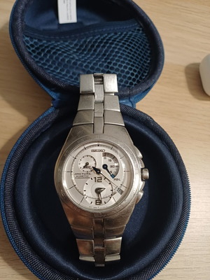 Seiko Arctura Kinetic Chronograph ρολόι μεταχειρισμένο, ασημί, ανδρικό