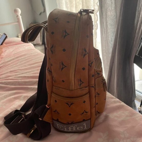 Le tour Eiffel backpack bag used, brown and orange