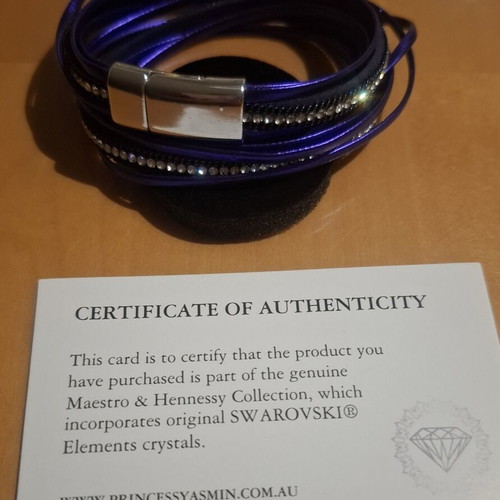 Maestro & Hennessy bracelet with Swarovski stones, purple