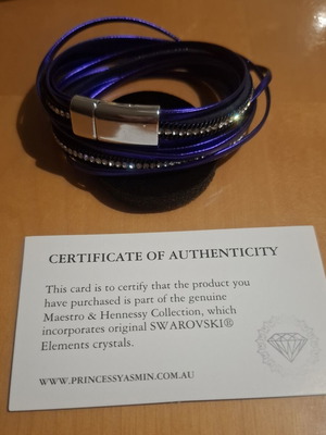 Maestro & Hennessy bracelet with Swarovski stones, purple