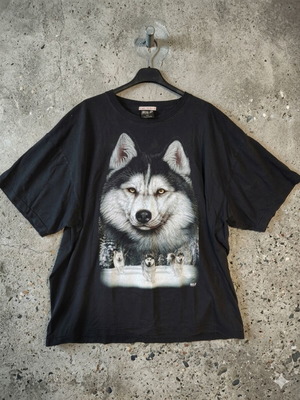 Vintage Wild Wolf T-shirt XXL black, like new, 100% cotton