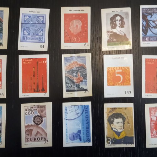 Collectible stickers used "The stamps of EEC countries" 1980s