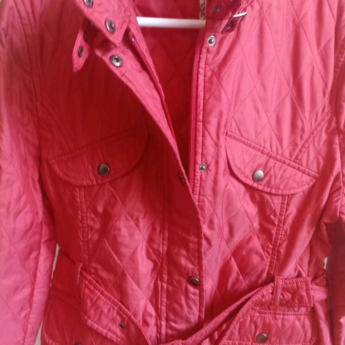 Authentic cloting women's transitional jacket red like new, size L