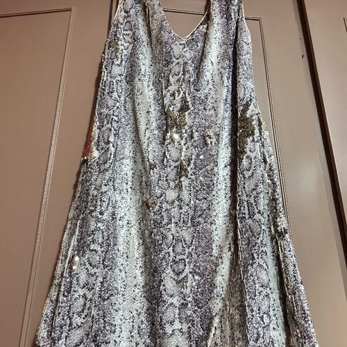 Mini dress Liu Jo used with sequins beige multicolor