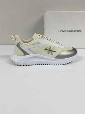 Calvin Klein Jeans EVA Runner used sports shoes, size 38, white and gray