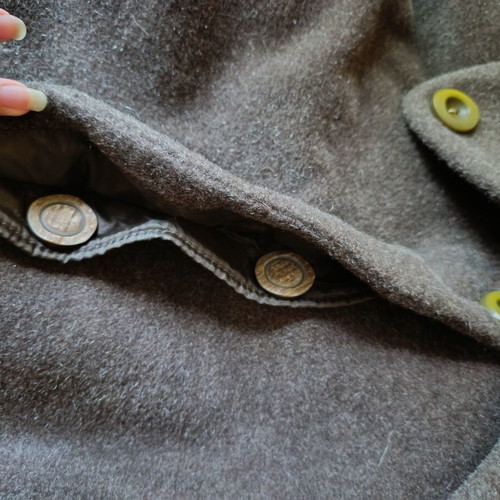 Sleeveless wool coat C&A used, brown, mohair blend