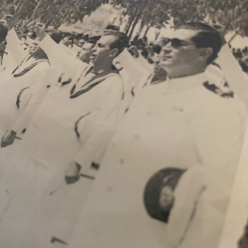 Πολεμικό Ναυτικό Όρκομωσία Ναυτών 1944-45 Μεταχειρισμένη αυθεντική φωτογραφία 16x11,5εκ