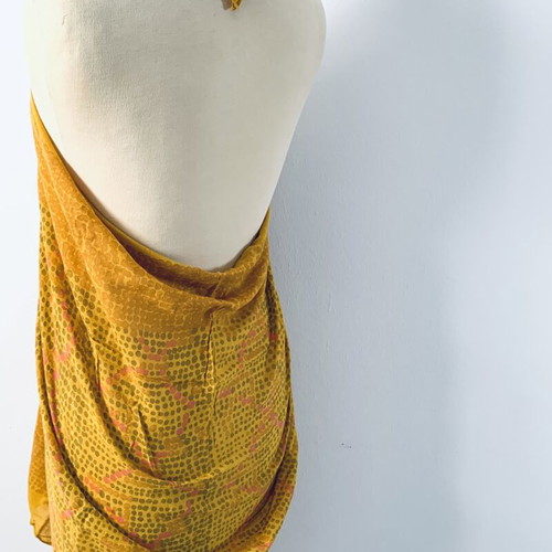 Vintage pareo cotton used, versatile beachwear