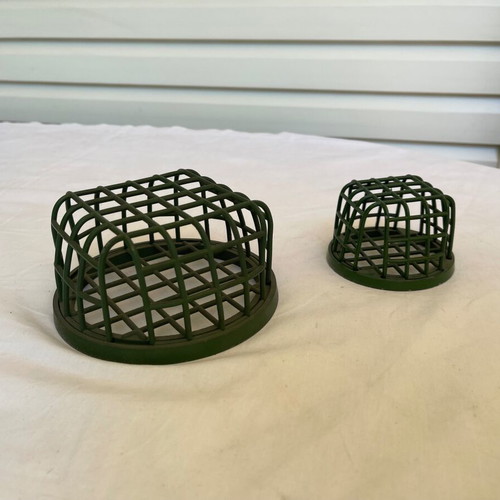 Set of 2 Flower Frog metal pieces like new for flower arrangements