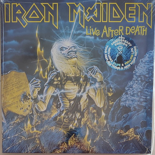 Iron Maiden Live After Death 40th Anniversary 2 LP coloured blue and yellow new