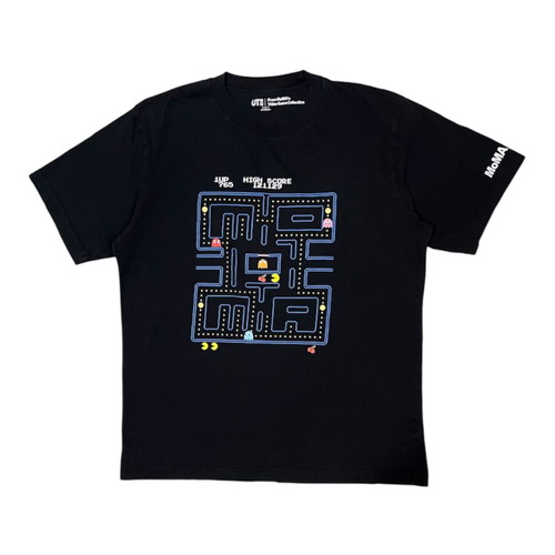 Uniqlo x Pac Man T-shirt like new, size L, black multicolor