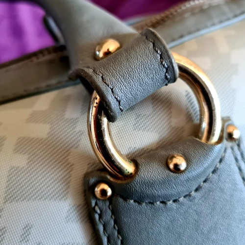 Folli Follie handbag used, genuine leather, grey