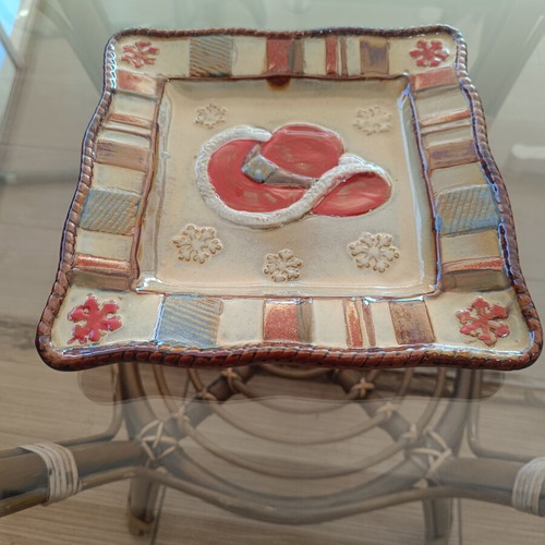 St. Nicholas Square Canyon Ranch Christmas ceramic square plate