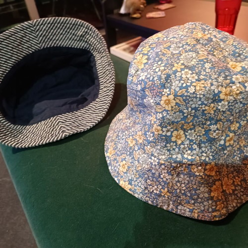 Marks and Spencer striped and double face cotton hats like new