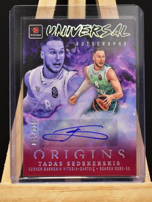 Tadas Sedekerskis Universal Autographs /115 Panini Origins Euroleague card