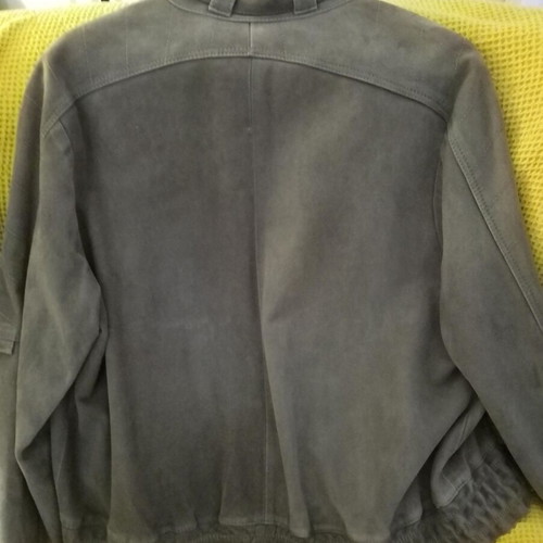 Leather suede women's bomber jacket like new, gray, size M