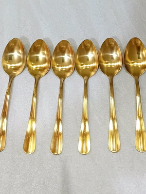Soup spoons new, pack of 6, gold