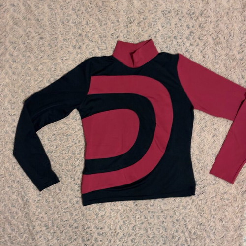 Vintage two-tone blouse like new, size M-L, black and pink