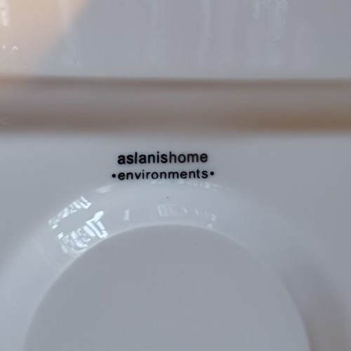 Aslanis porcelain square serving tray with 3 bowls