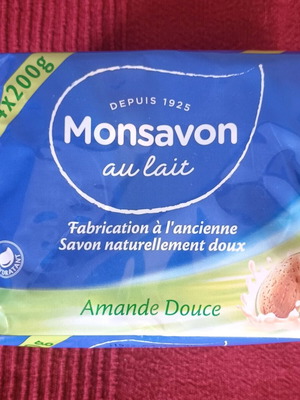 Mon Savon au lait soap new, pack of 4 with almond scent