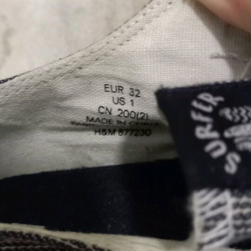 H&M kids shoes new, size 32, fabric white blue