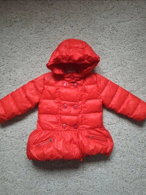 Puffer jacket 3-4 years like new, red