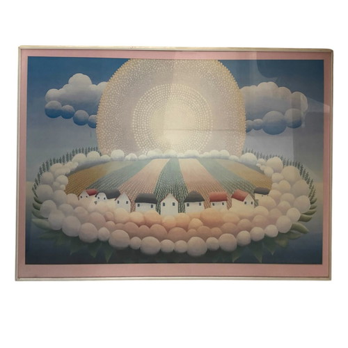 Lithograph A New Day by Ivan Rabuzin like new, framed 69x99cm