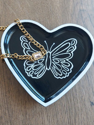 Gypsum heart tray new, handmade decorative