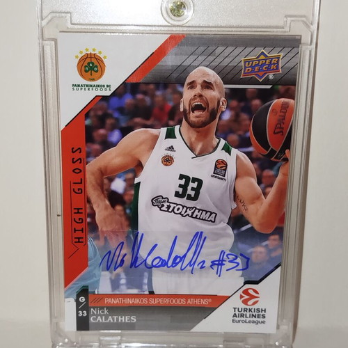 Nick Calathes autograph card 2018 HIGH GLOSS Nick Calathes autograph Panathinaikos signature