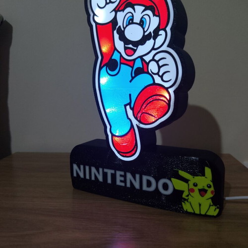 Nintendo Super Mario light box with Pikachu