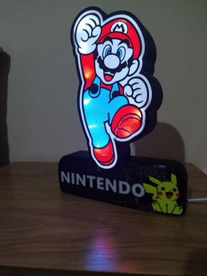 Nintendo Super Mario light box with Pikachu