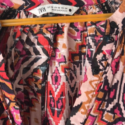 Zara mini dress boho like new, multicolor, size XS