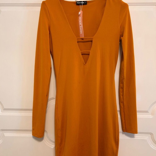 Tally Weijl dress XS long sleeve new, ochre color