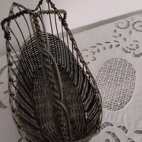 Handmade vintage antique wire basket like new