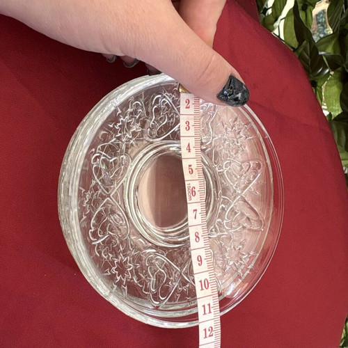 Glass vintage coffee saucer set of 4, 12 cm, new