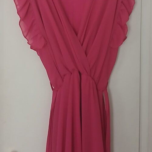 Pop Air romantic summer dress with ruffles, pink, size M