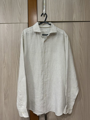 Massimo Dutti Men's Linen White Shirt Small Size Like New