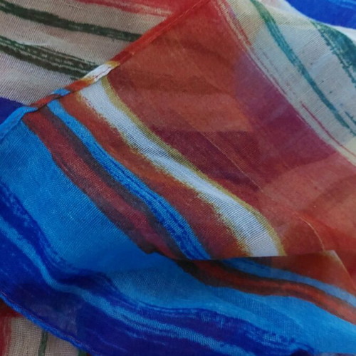 Striped pashmina 200x73cm new, multicolored, thin with vivid colors