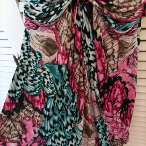 Colorful dress used, size medium to large, with belt