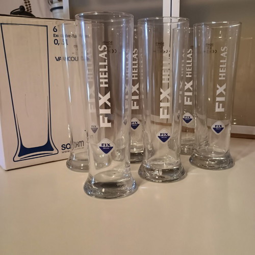 Fix Hellas Beer Glasses Set of 6 0.5lt New