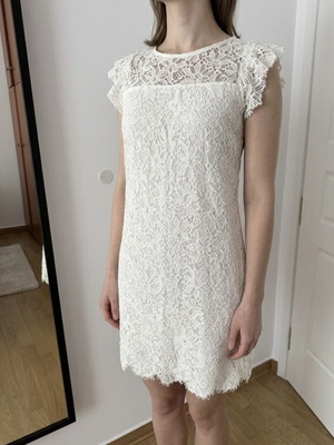 Zara lace dress size S like new, white