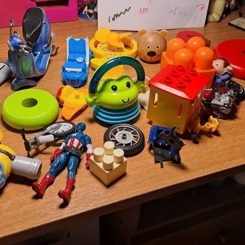 Children's toys used, pack with missing parts