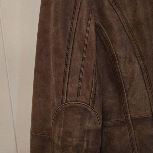 Vintage women's leather jacket Promod, like new, size 44, brown