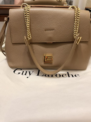 Δερμάτινη τσάντα Guy Laroche χιαστί σαν καινούργιο, μπεζ