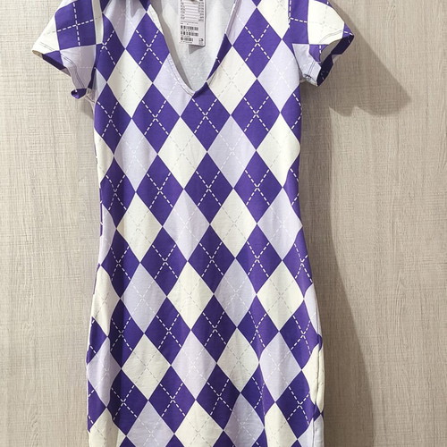 H&M Cotton Dress white and lilac XS-S new